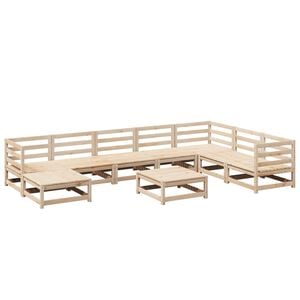 vidaXL Garden Sofa Set Natural wood Solid pine wood Large Modular
