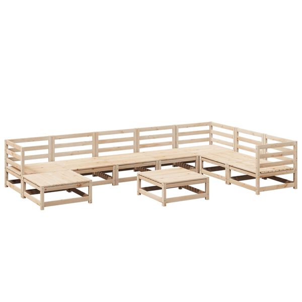 vidaXL Garden Sofa Set Natural wood Solid pine wood Large Modular