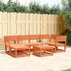 vidaXL Garden Sofa Set Wax brown Solid pine wood Large Modular