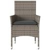 vidaXL Patio Chairs with Cushions 2 pcs Grey Poly Rattan
