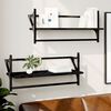 vidaXL Wall Shelf Set of 2 Black Engineered wood, metal Medium