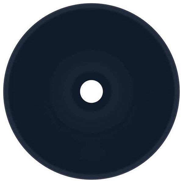 vidaXL Luxury Bathroom Basin Round Matt Dark Blue 12.8x5.5" Ceramic