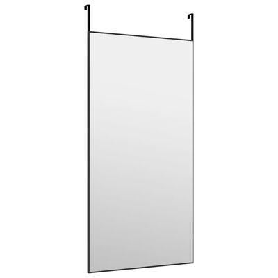 vidaXL Door Mirror Black 19.7"x39.4" Glass and Aluminum