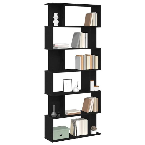 vidaXL Bookcase Black Oak 80x24x190,5 cm Engineered Wood