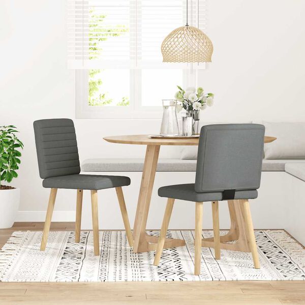 vidaXL Dining Chair Set of 2 Dark Grey