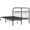 vidaXL Bed Frame Black Steel Small Double Bed Frame Rectangular