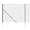 vidaXL Wire Mesh Fence with Spike Anchors Green 4.6x82.0'