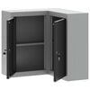 vidaXL Tool Cabinet with Shelf Black and Grey 21.65 x 21.65 x 21.65 in