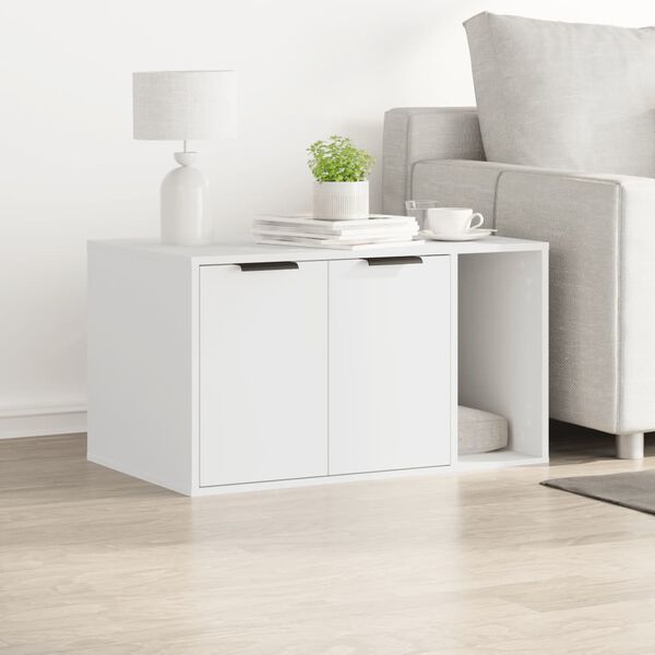 vidaXL Cat Litter Box Enclosure White Engineered wood 31.5x19.7x17.7 in