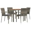 vidaXL Garden Dining Set Gray PE rattan Modular Garden Dining Set