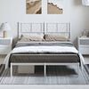 vidaXL Metal Bed Frame White Powder-Coated Steel King Size