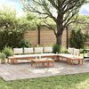 vidaXL Garden Bench Set with Cushion 5 pcs Brown and Cream