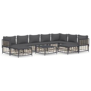 vidaXL Garden Lounge Set Set of 10 Anthracite