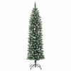 vidaXL Christmas Tree Green and white PVC, steel 70.9 in tall