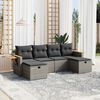 vidaXL Garden Sofa Set Grey PE Rattan 6-Seater Modular Garden Sofa Set