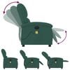 vidaXL Electric Massage Recliner Chair Dark Green Velvet Large