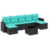 vidaXL 8 Piece Patio Sofa Set with Cushions Black Poly Rattan