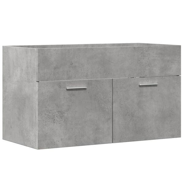 vidaXL Sink Cabinet Concrete grey Engineered wood 31.5 x 15.2 x 18.1 in
