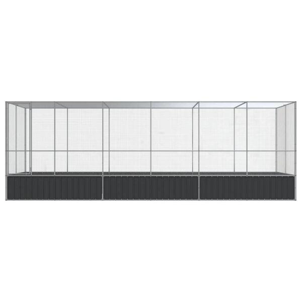 vidaXL Aviary Silver Galvanized Steel Large Durable Aviary