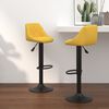 vidaXL Bar Stool Set of 2 Mustard Yellow Velvet, Steel Adjustable