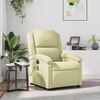 vidaXL Massage Recliner Chair Cream Real leather, metal, plywood Standard