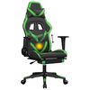 vidaXL Gaming Chair Black and green Faux leather, metal, plywood, plastic