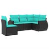 vidaXL Patio Sofa Set Black PE rattan 5-Piece Set Modular