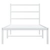 vidaXL Bed Frame White Powder-Coated Steel 90x190 cm Single Bed Frame
