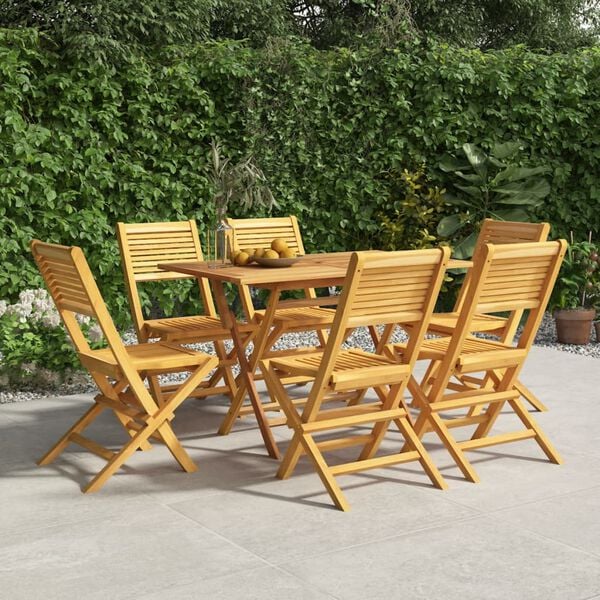 vidaXL Folding Garden Chair Set of 6 Teak