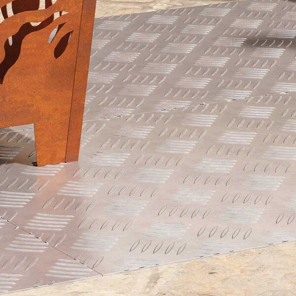 vidaXL Stair Tread Rectangular 4 pcs Silver 35.43 x 19.69 in Aluminium