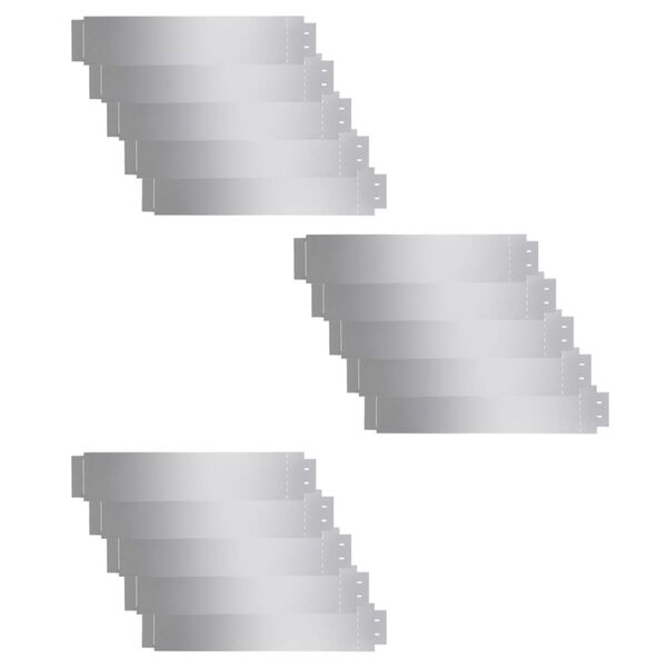 vidaXL Lawn Fence 15 pcs Galvanised Steel 39.4x7.9" (3x142668)