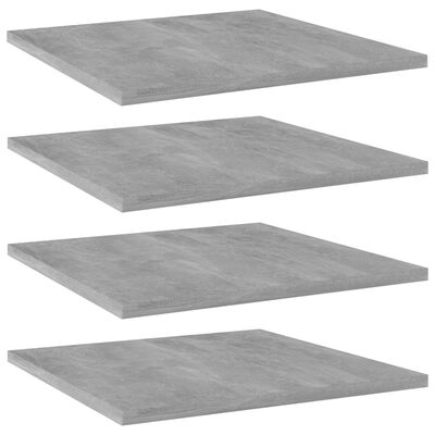 vidaXL Bookshelf Boards 4 pcs Concrete Gray 15.7"x15.7"x0.6" Engineered Wood