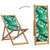 vidaXL Beach Chair Green Solid eucalyptus wood, 100% polyester fabric