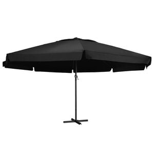 vidaXL Garden Parasol Black Polyester fabric with PA coating, Aluminum