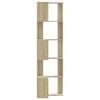 vidaXL Corner Bookcase 5-Tier Sonoma Oak 19.7x19.7x70.5" Engineered Wood