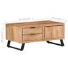 vidaXL Coffee Table 35.4"x19.7"x15.7" Solid Acacia Wood with Live Edges