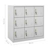 vidaXL Locker Cabinet Set of 2 Light Grey Steel Medium Locker Cabinet