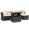 vidaXL Garden Sofa Set Black and Cream White