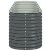 vidaXL Garden Raised Bed Grey Galvanized Steel 126.0 x 31.9 x 31.9 in