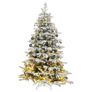 vidaXL Artificial Hinged Christmas Tree 300 LEDs & Ball Set 82.7"