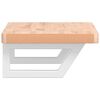 vidaXL Basin Shelf Beech wood and white Solid beech wood and steel