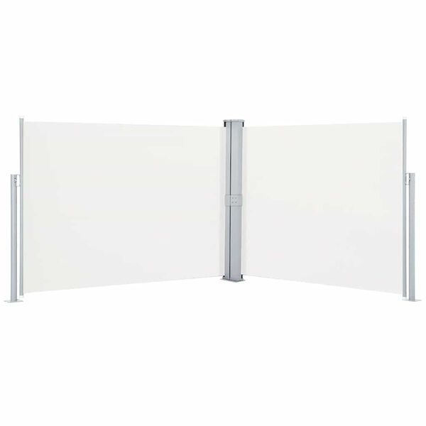 vidaXL Side Awning Cream Polyester with PU coating 55.1 x 393.7 in