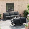 vidaXL Garden Sofa Set with Cushion 6 pcs Anthracite Steel & fabric