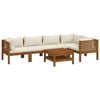 vidaXL Garden Lounge Set Cream, Acacia wood Solid Acacia wood, fabric