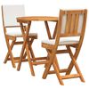 vidaXL Bistro Set with Cushion 3 pcs Oil Natural Solid Acacia Wood
