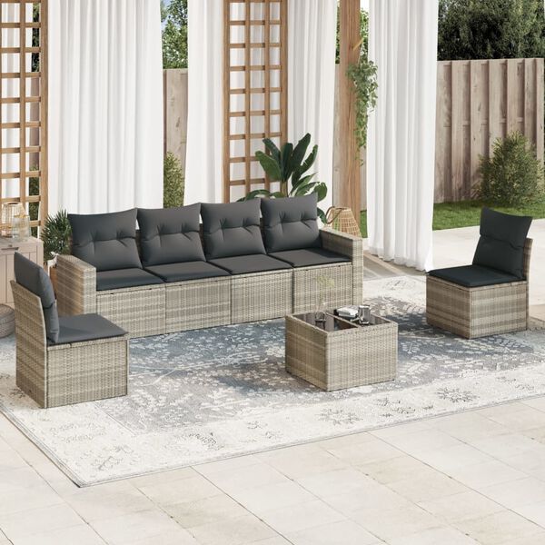 vidaXL Garden Sofa Set Light Grey