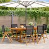 vidaXL Garden Dining Set Black Solid Acacia Wood, PE Rattan Medium