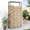 vidaXL Firewood Rack Matt Black 43.3"x11"x84.3" Steel