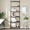 vidaXL Bookcase Smoked Oak Engineered Wood, Metal 23.6 x 11.8 x 74.0 in