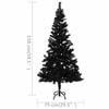 vidaXL Artificial Christmas Tree Black PVC, Steel, Plastic 5 ft